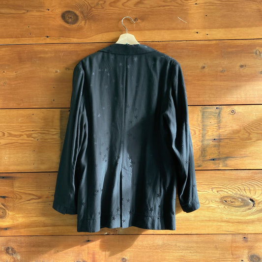 8 - Equipment x Tabitha Simmons Black Star Print Embossed Hamptons Blazer 1030SF
