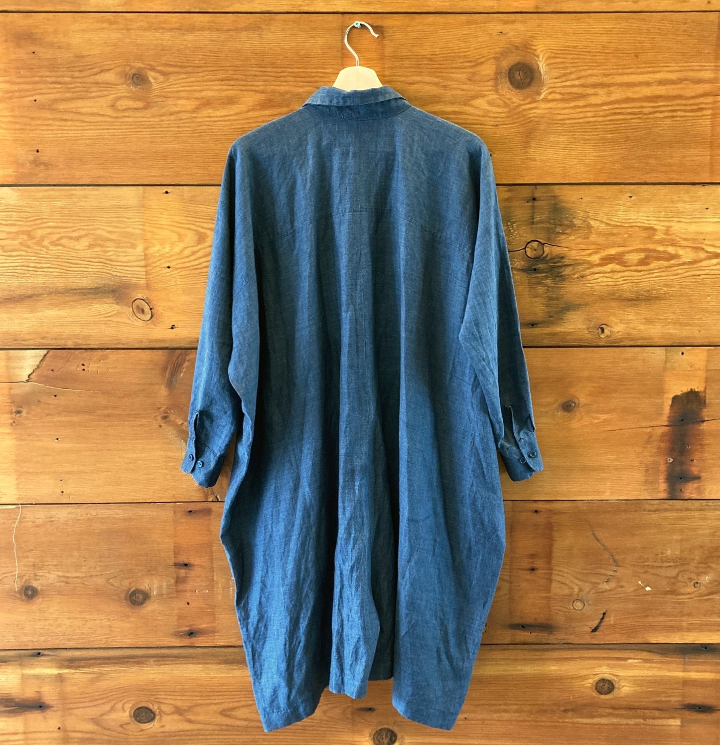 Reality Studio Dark Blue Chambray Loose Fit Linen Romper - Size S - 0613IM