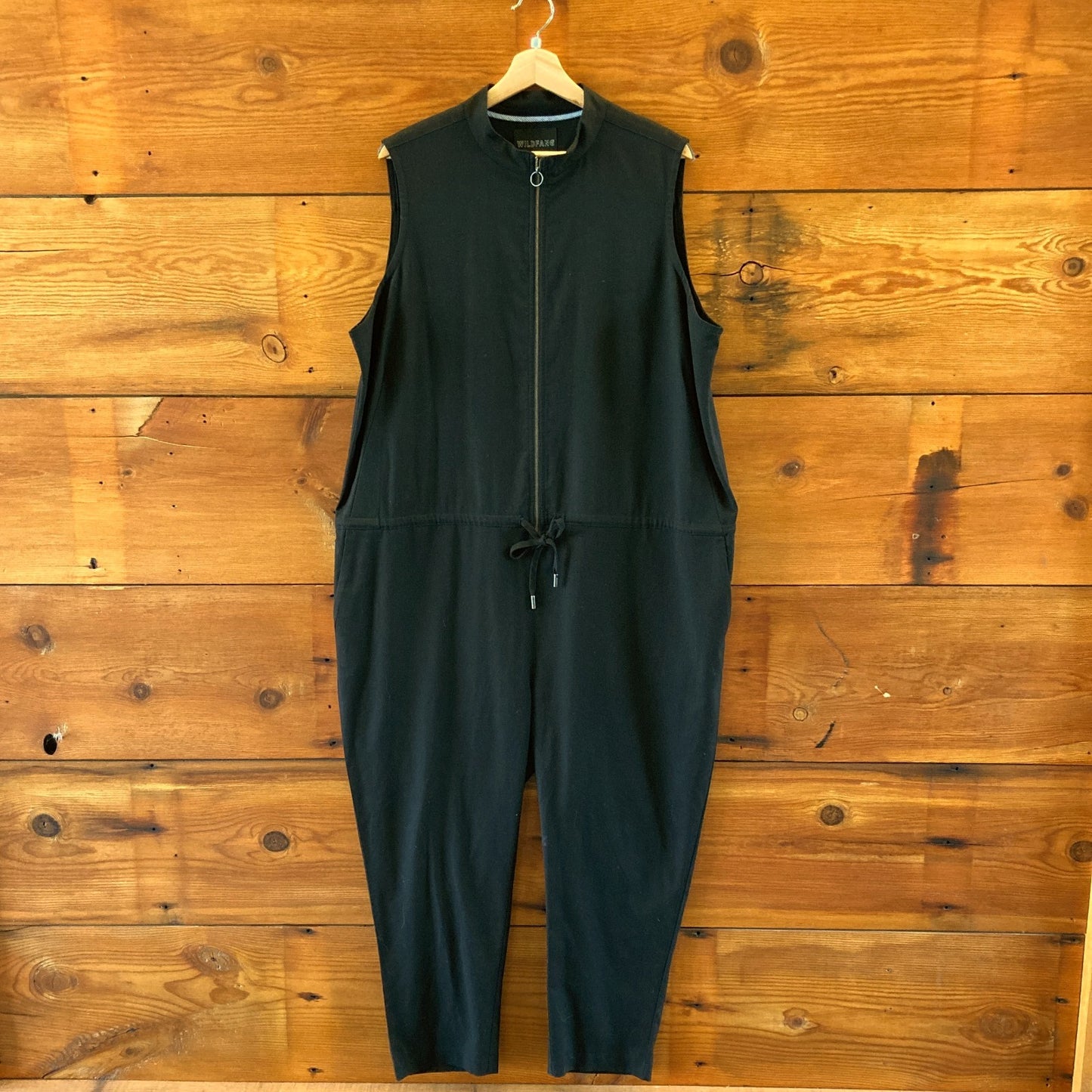 Wildfang Sleeveless Black Drawstring Empower Jumpsuit - Size XXL - 0530JF