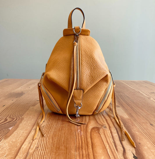 Rebecca Minkoff Yellow Pebbled Leather Convertible Julian Mini Backpack - 0918NK