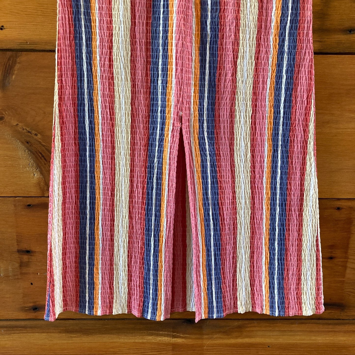 Mara Hoffman Striped Smocked Front Slit Alba Midi Skirt - Size S - 0424FB