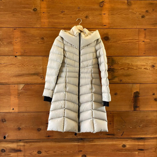 XS - Soia & Kyo $425 Beige Duck Down Hooded Geana Puffer Coat Jacket 1129CG