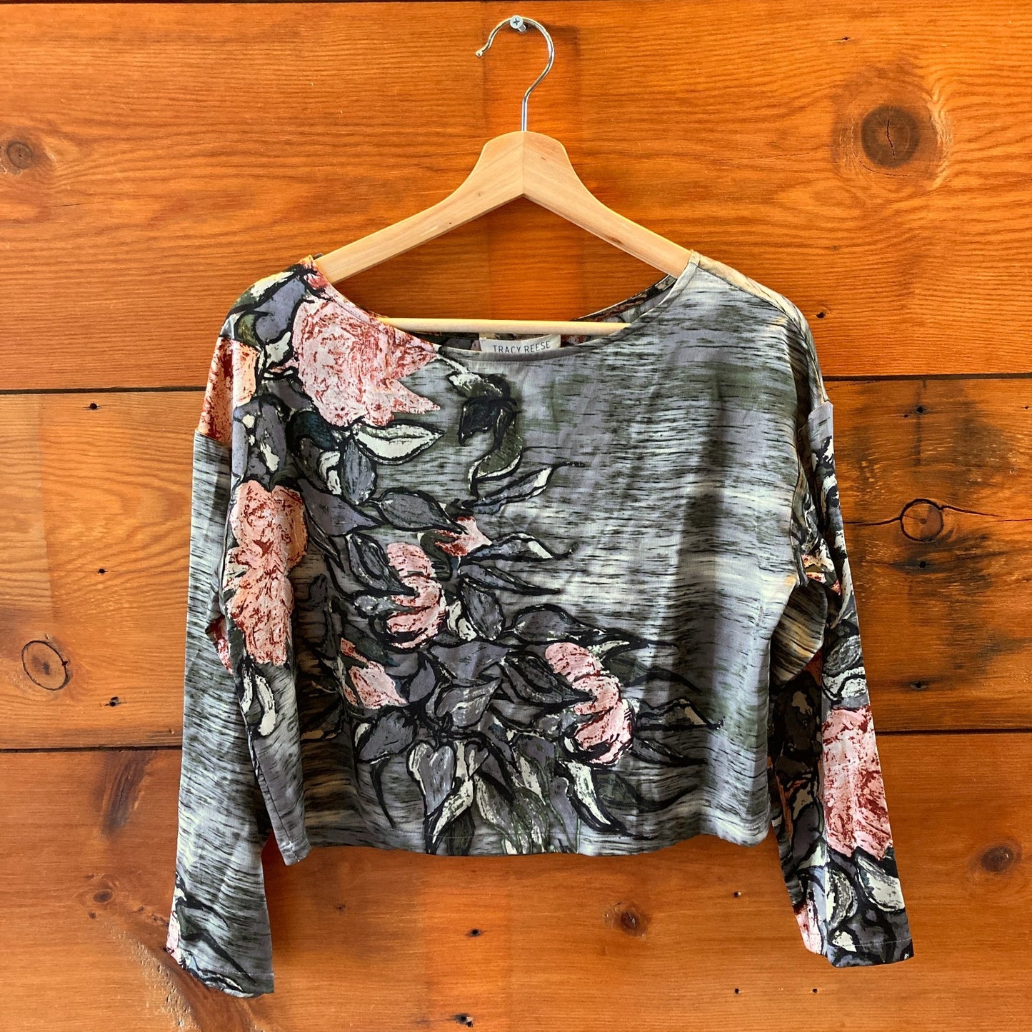 Tracy Reese Anthropologie NEW $398 Gray Floral Dress Top Set  - Size S - 0317JW