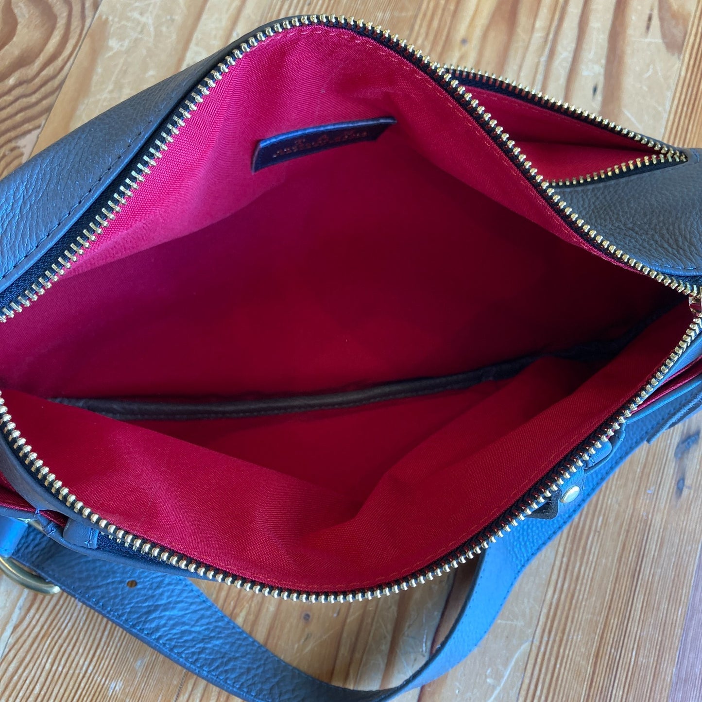 TAH Gray Leather $345 Commuter Fanny Pack Bag - 0926PB