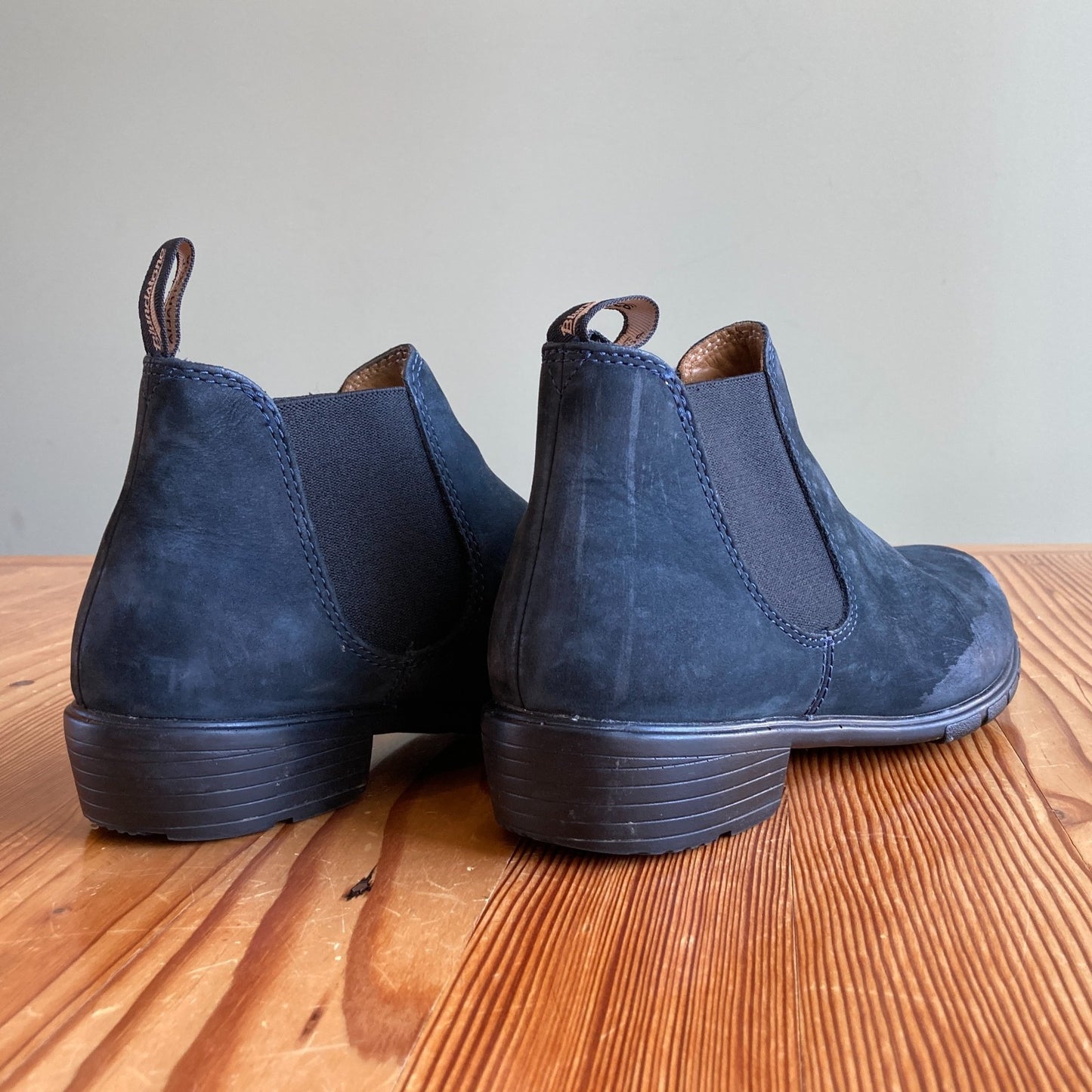 8.5 - Blundstone Navy Blue Nubuck Suede Leather Chelsea Ankle Boots 0419KM