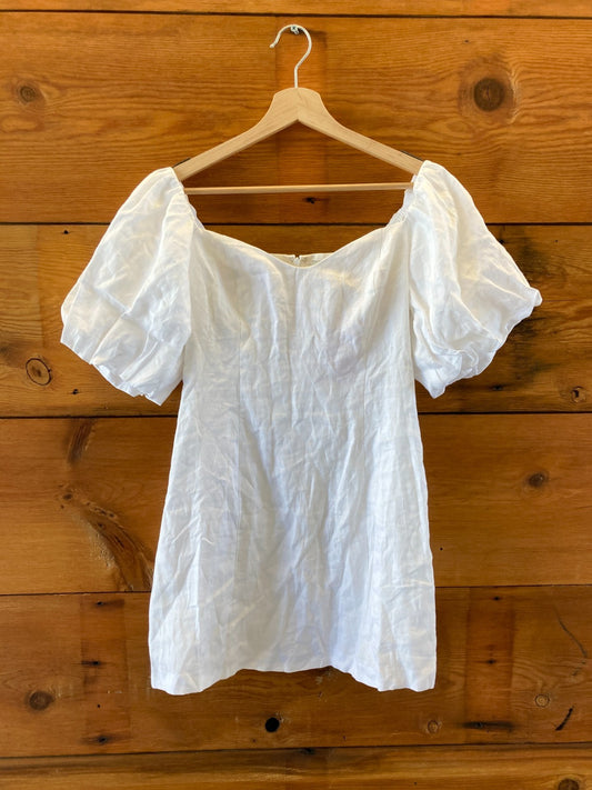 RHODE White Linen NEW Dali Puff Sleeve Mini Dress - Size 2 - 0312IG