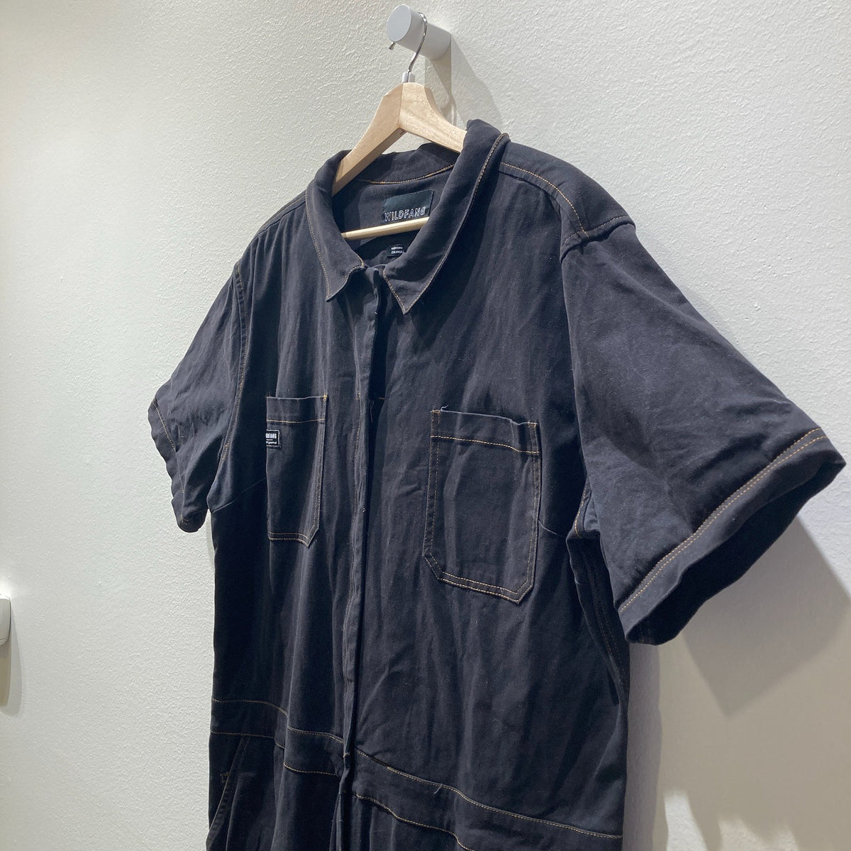 Wildfang Black Short Sleeve Essential Coverall Jumpsuit - Size XXL - 0530JF
