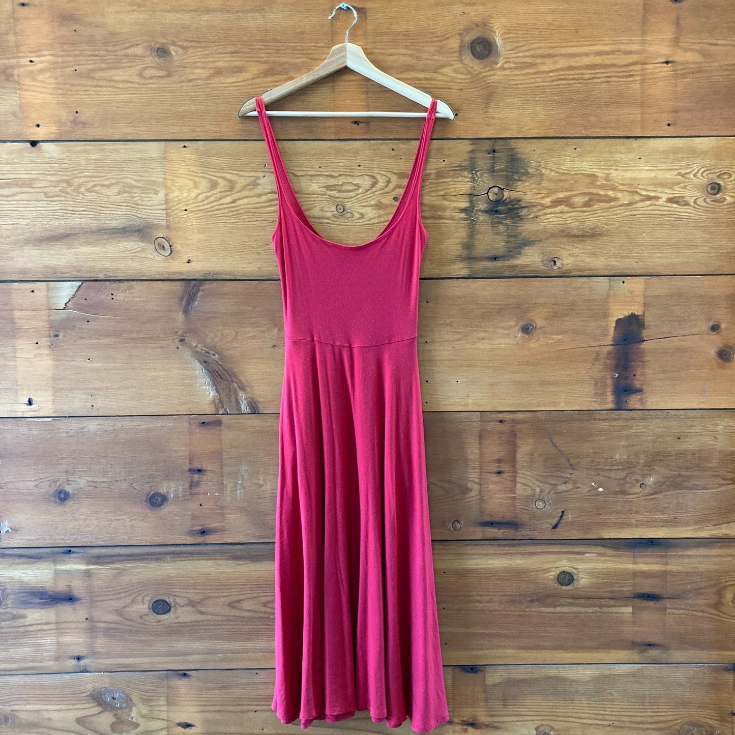 Reformation Red Sleeveless 100% Tencel Midi Length Rou Dress - Size S - 0307TC