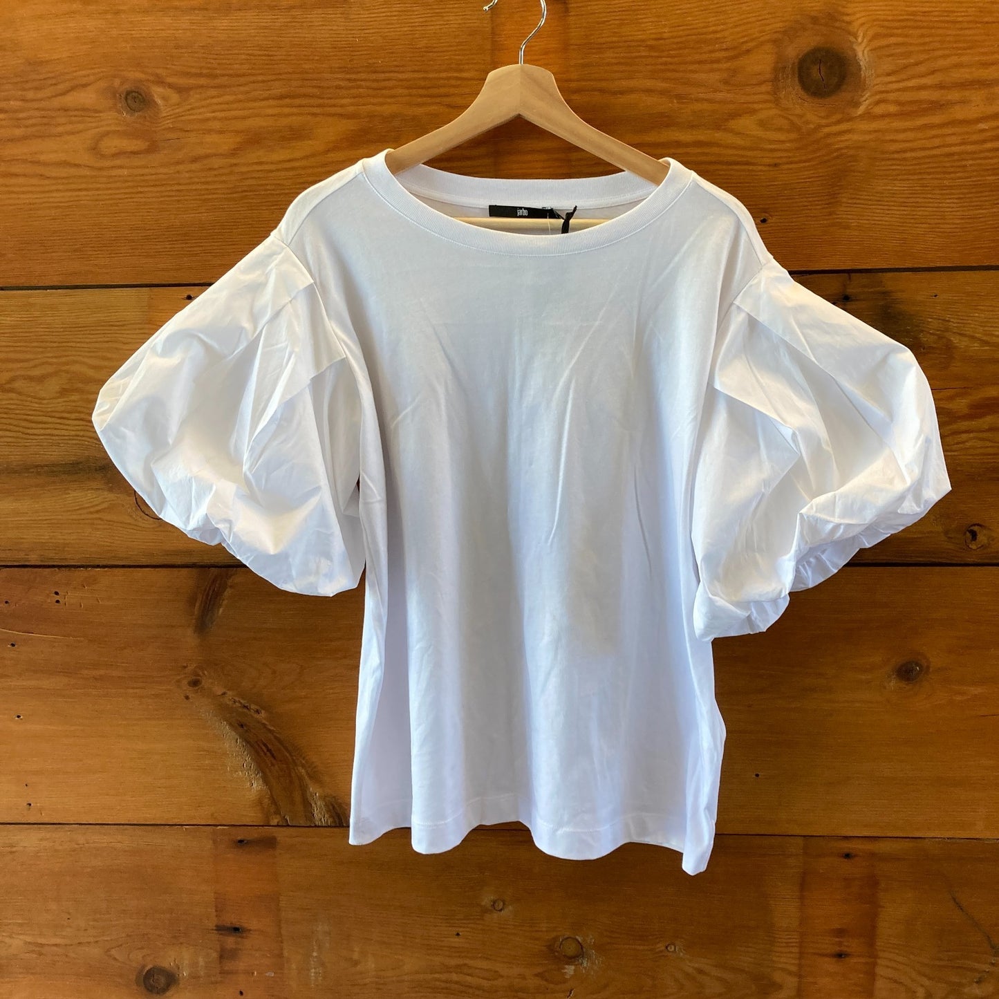 Jarbo White Short Balloon Sleeve NEW $258 Tee Shirt - Size M - 4427SC