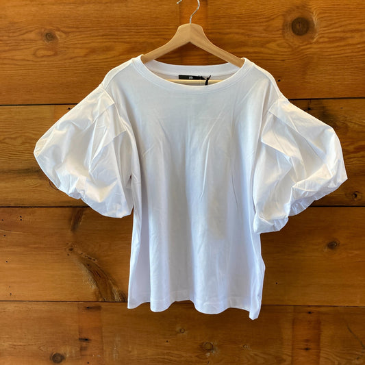 Jarbo White Short Balloon Sleeve NEW $258 Tee Shirt - Size M - 4427SC