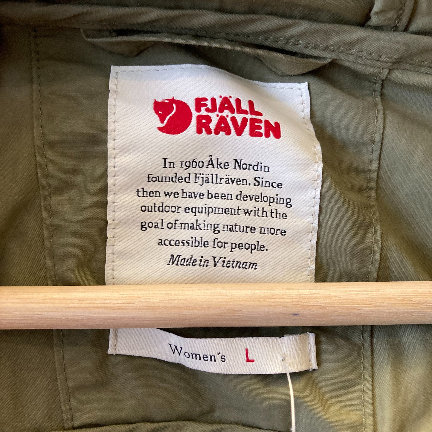 FjallRaven Olive Green Hooded High Coast Wind Jacket - Size L - 0815CJ