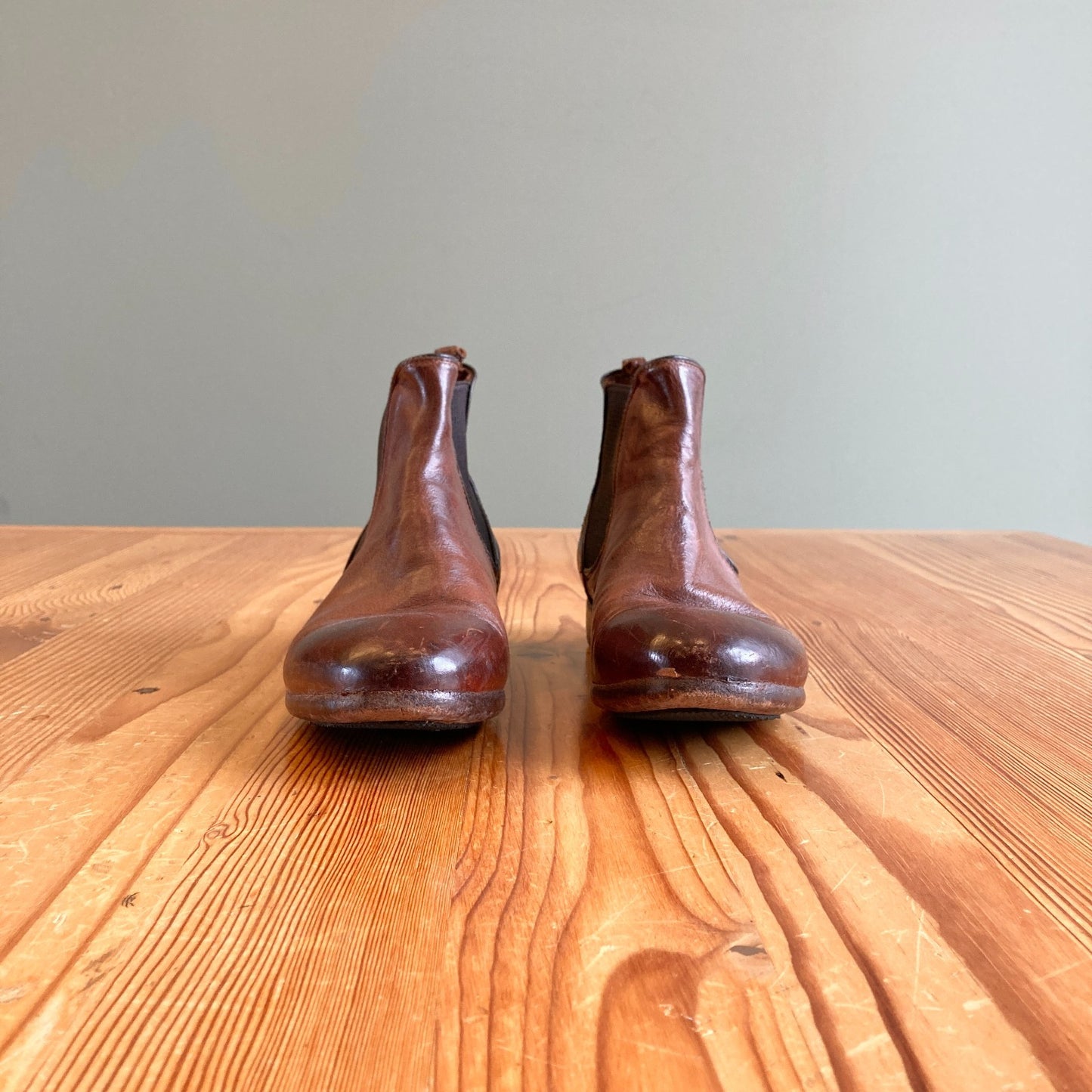 37 / 6.5 - Lemargo Dark Brown Leather Chelsea Low Pull On Ankle Boots 0818SL