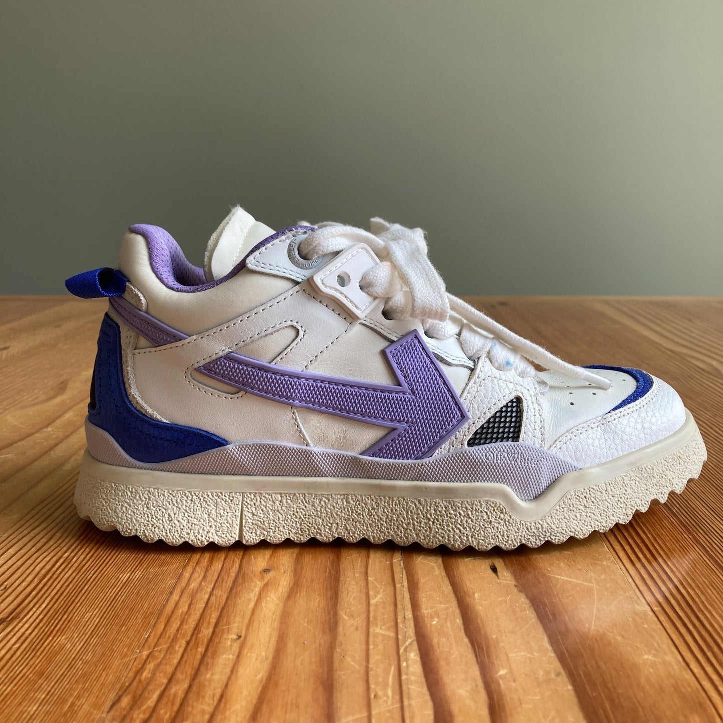 Off White Lilac Blue Mid Sponge Streetwear Sneakers - Size 37 / 6.5 - 7 - 1120CB