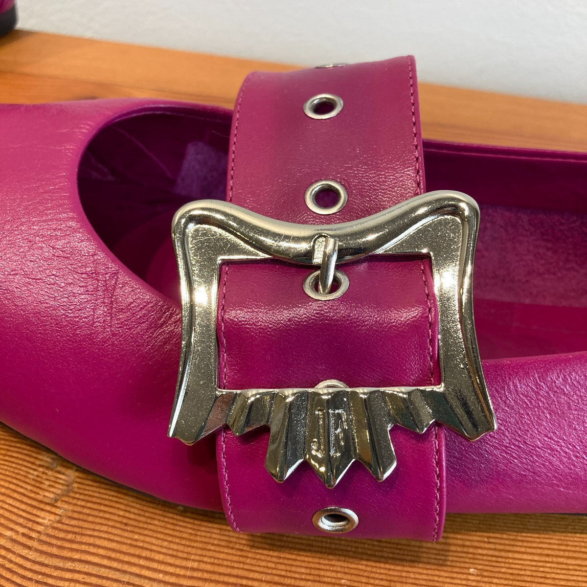 John Fluevog $239 Magenta Leather Misty Mary Jane Flats - Sz 11.5 - NEW - 0830DH