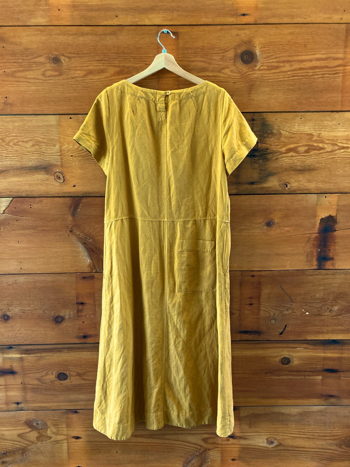 TOAST Brown Linen Cotton Blend Short Sleeve Dress - Size 12 - 1020HB