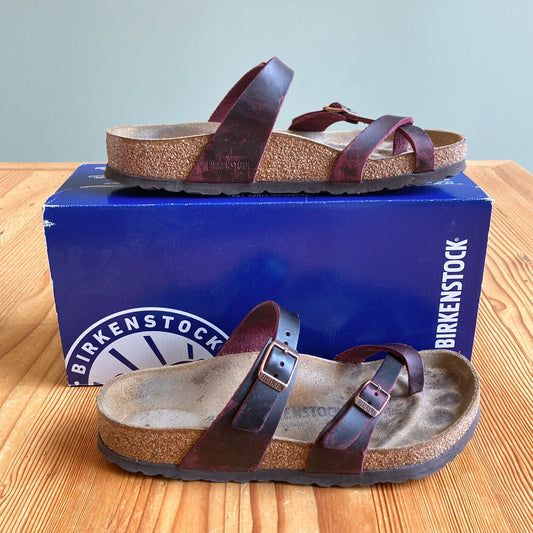 Birkenstock Zinfandel Leather Mayari Sandals Shoes - Sz 7 Reg - w/ Box - 0425SV