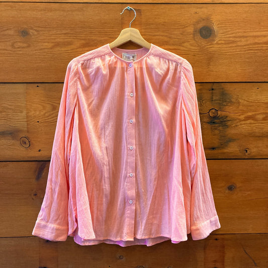 L - Millie Resort & Travel Melon Pink NEW $138 Florian Top Shirt 0416JW