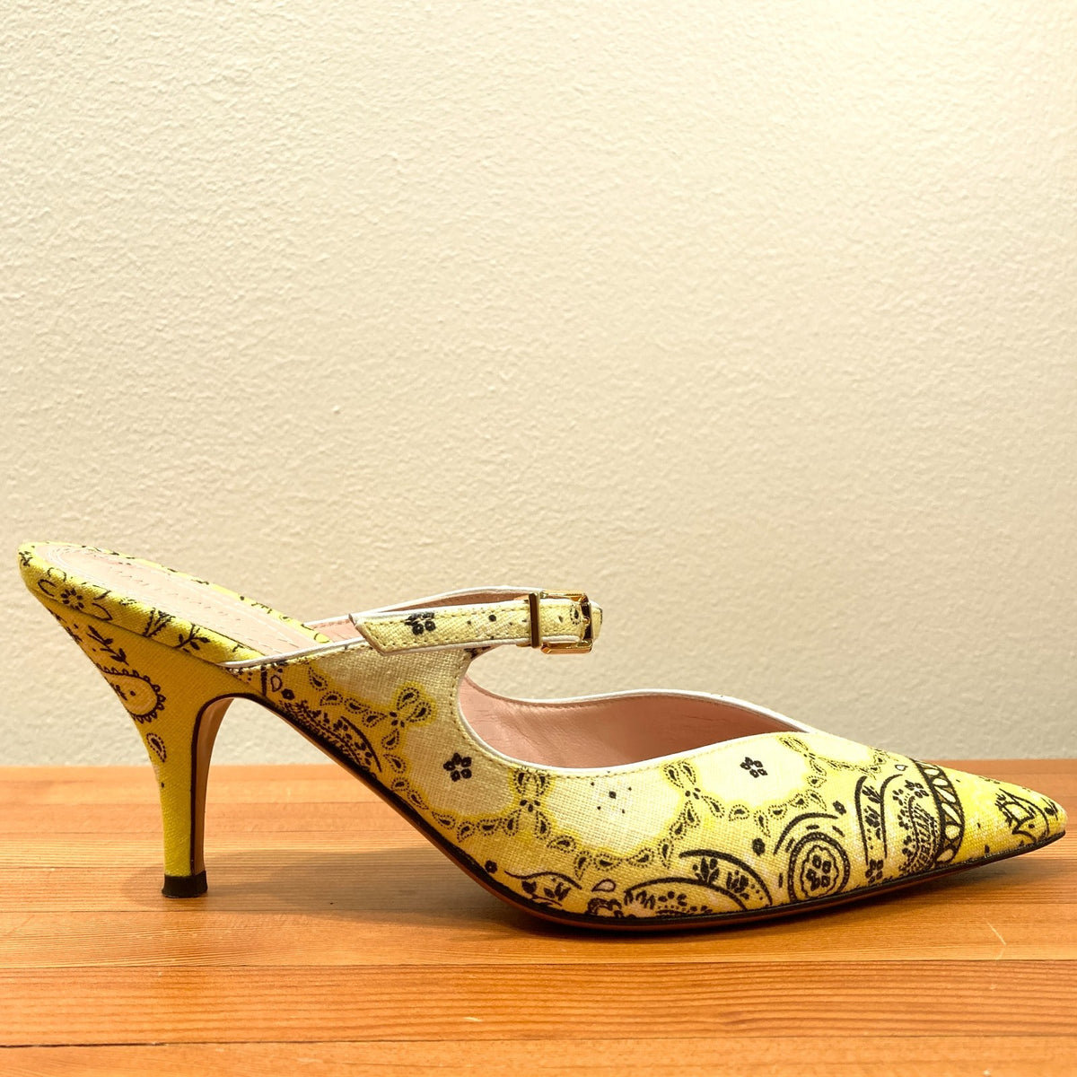 Zimmermann $575 Yellow Bandana Aura Mules Heels - Size 38 / 7.5 w / box - 1017SC