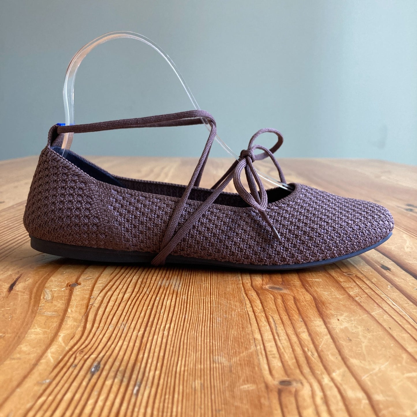 Rothy's Brown Woven Lace Up Square Ballet Flats Shoes - Size 6.5 - 0102JM