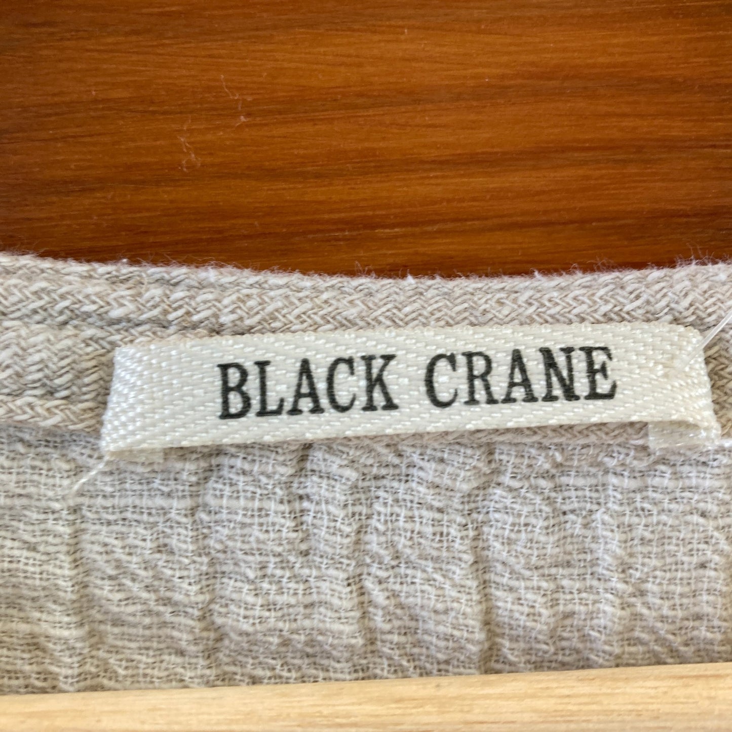 M - Black Crane Natural Textured Gauzy Thick Knit Shirt Pullover Top 0416JW