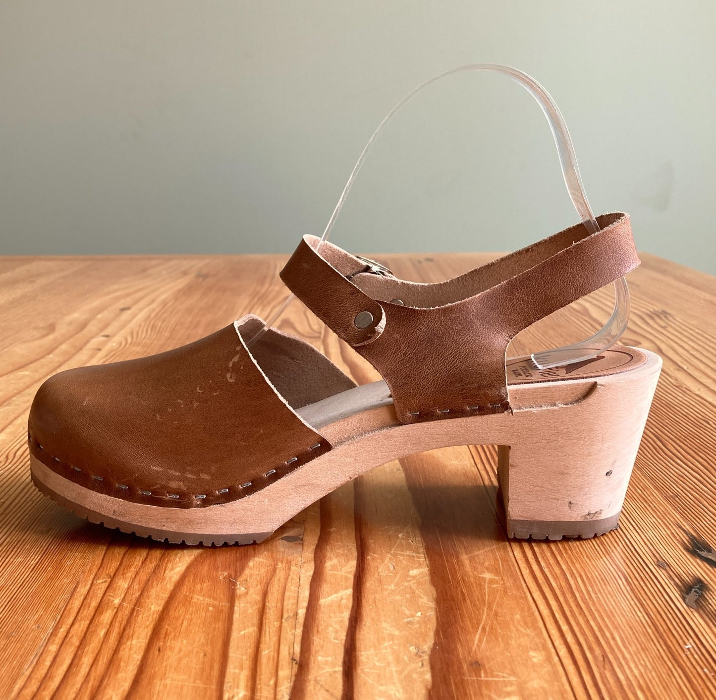 Kurier Handmade Portland Maine Charlie Wooden Clogs Shoes - Sz 39 / 8.5 - 0308MP