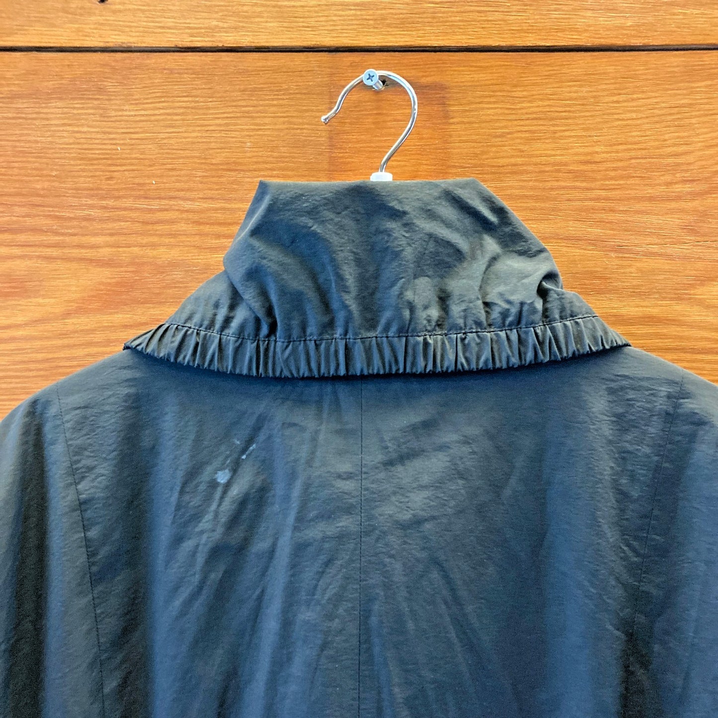 Eileen Fisher Black Snap Front Funnel Neck Lined Jacket - Size XL - 0106KA