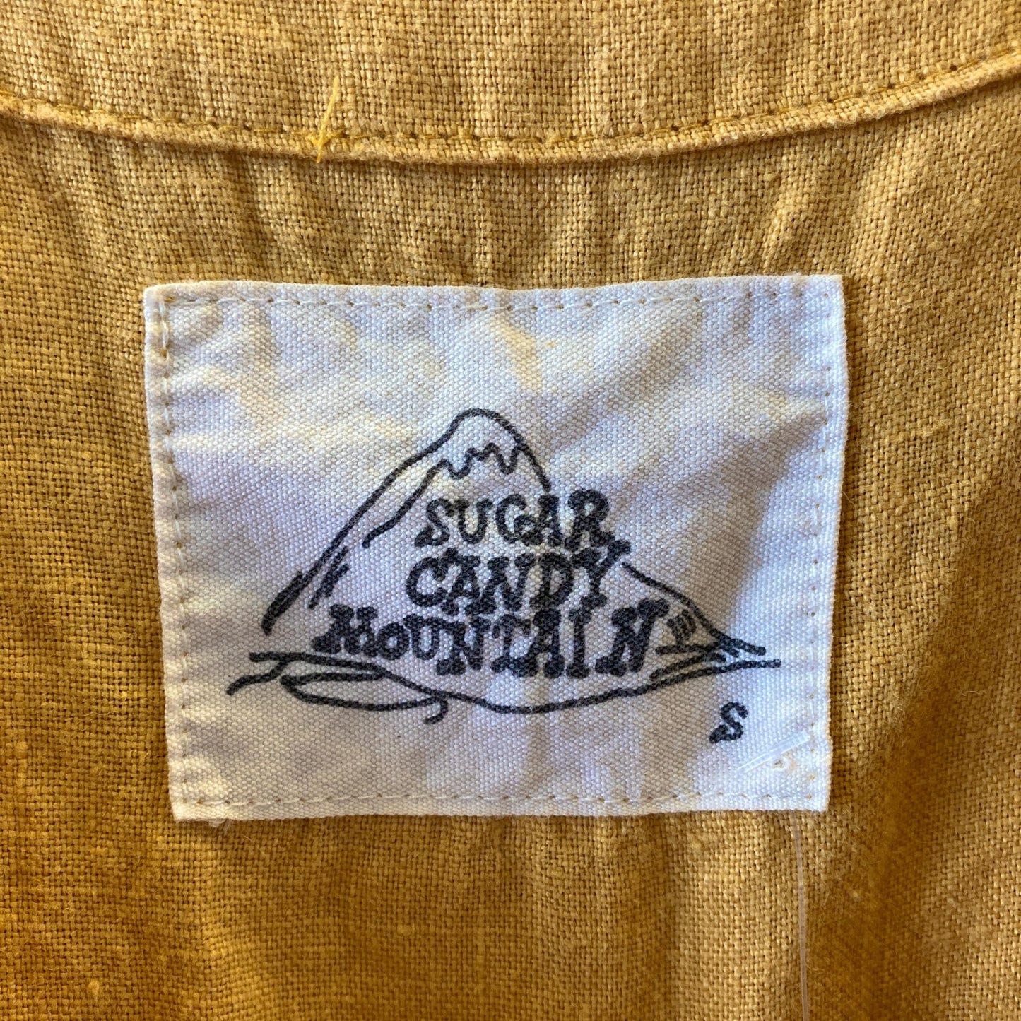 S - Sugar Candy Mountain $280 Mustard Linen Sleeveless Orchid Jumpsuit 0312IG