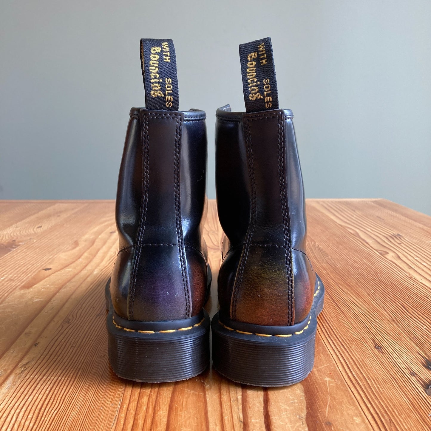 Dr. Martens 1460 Black For Pride Rub Off Leather Boots - Wmns Size 8 - 0425SV