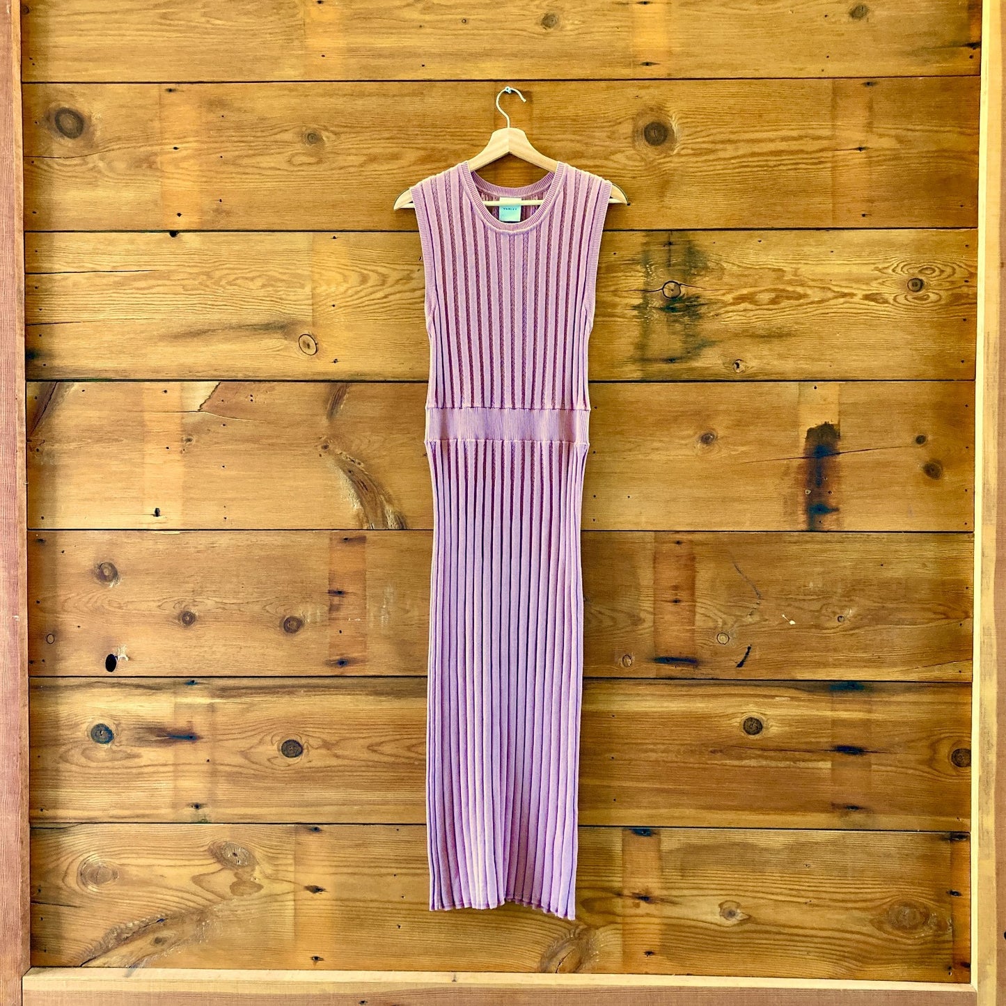 Varley Anthropologie $168 Blush Rose Knit Midi Tank Dress - Sz L - NEW - 0523HS