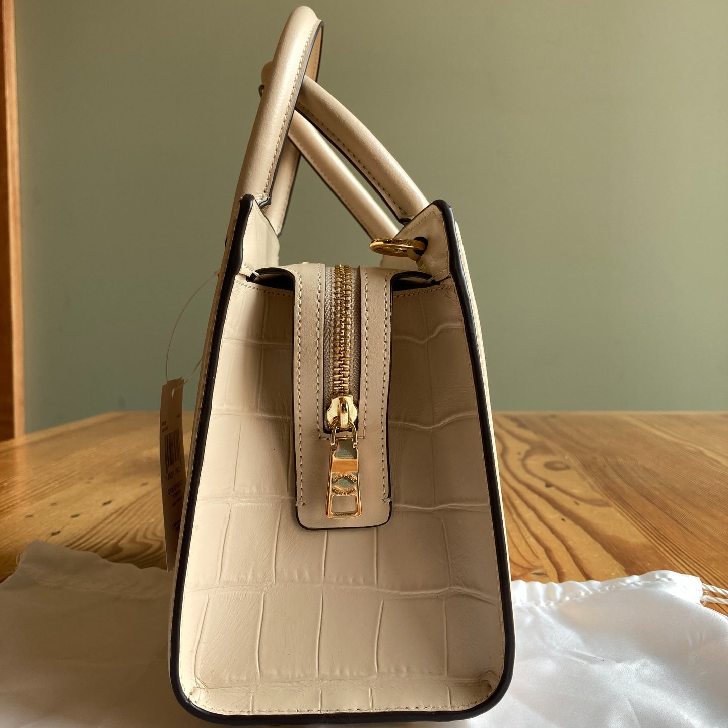 Coach NEW $598 Ivory Crocodile Embossed Grace Carryall Bag - 0731LR
