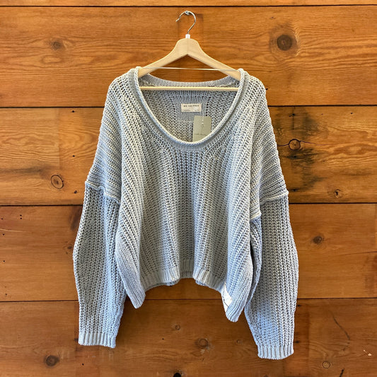 We the Free People $148 Gray Knit Pullover Sweater - Size XL - NEW - 1122CT