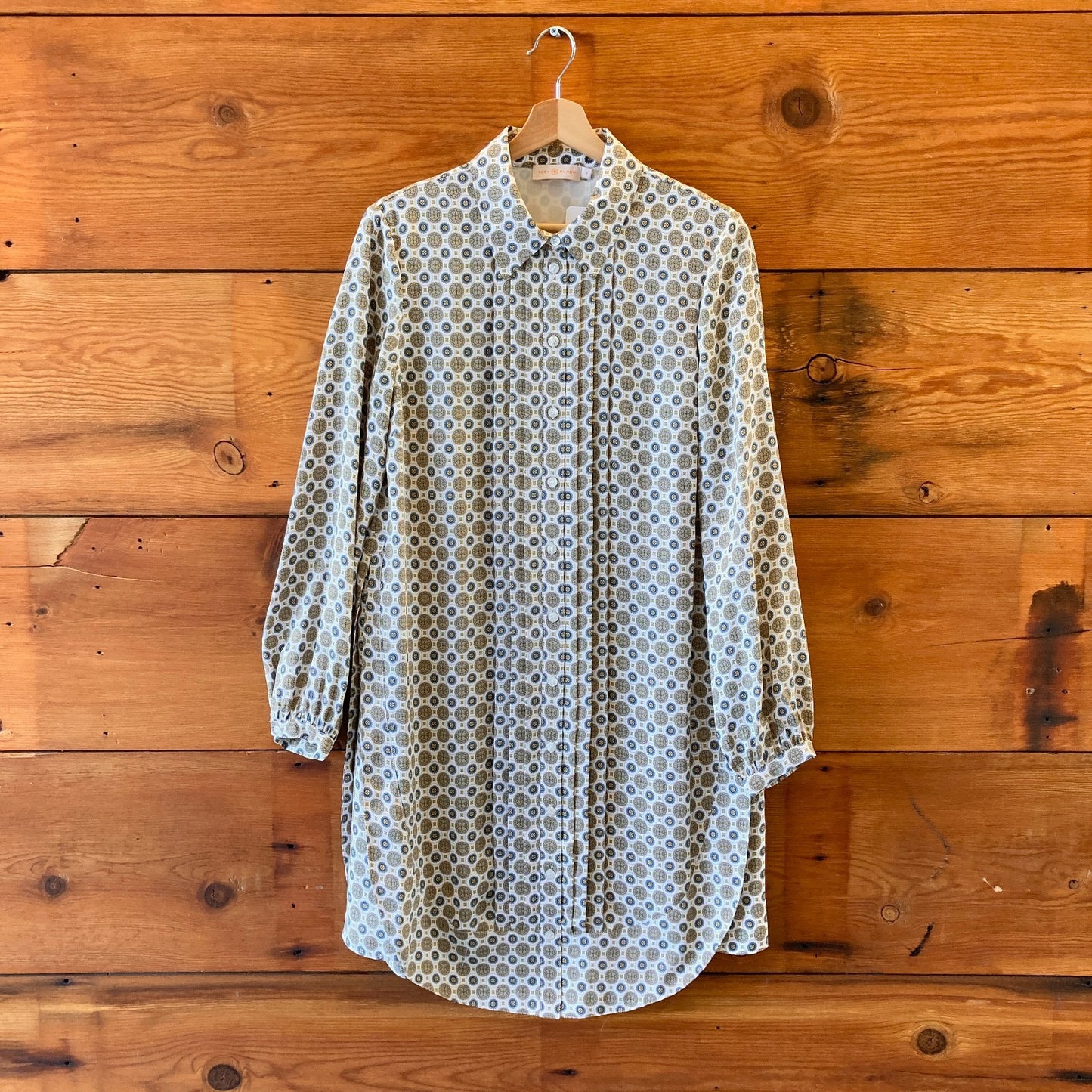 8 - Tory Burch $315 Cora Patterned Button-Up Long Sleeve Dress 75266 0911EE