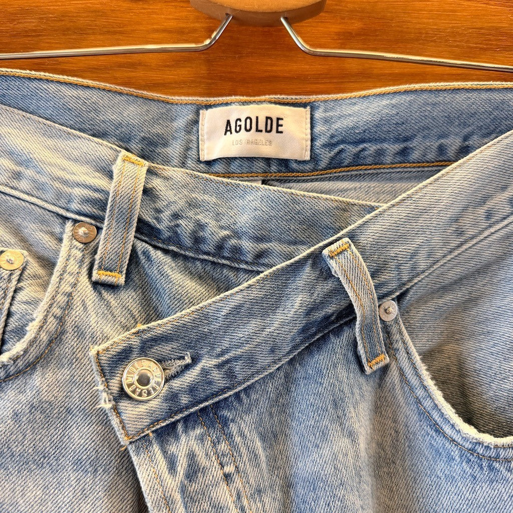 AGOLDE $198 Criss Cross Upsized Button Front Relaxed Jeans - Size 28 - 0404AK