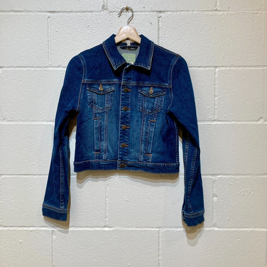 Eileen Fisher Dark Wash Stretch Denim Jean Jacket - Size Petite S - 1214ML