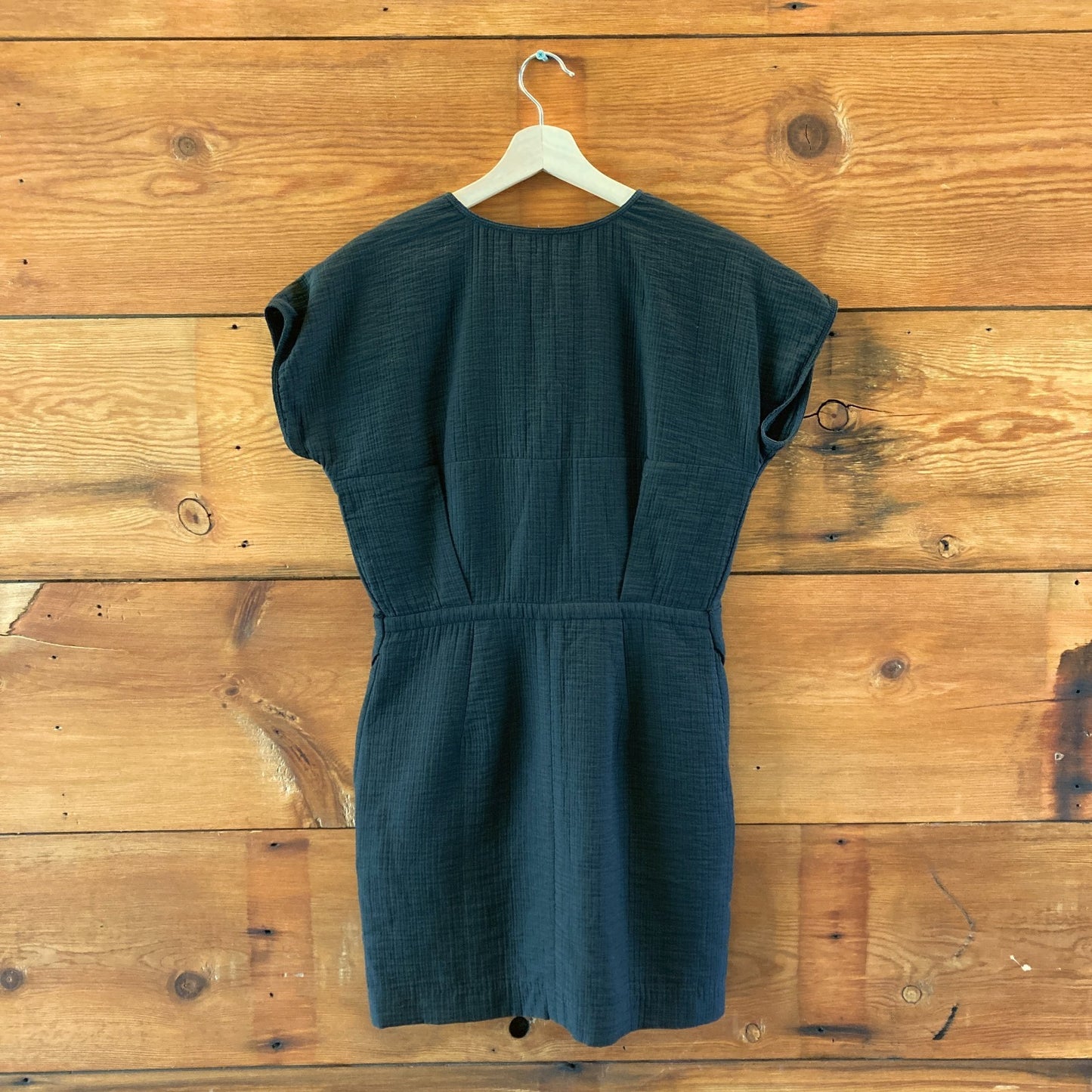 Rachel Comey Black Zip Front V Neck Cap Sleeve Shift Dress - Size 4 - 0504AK