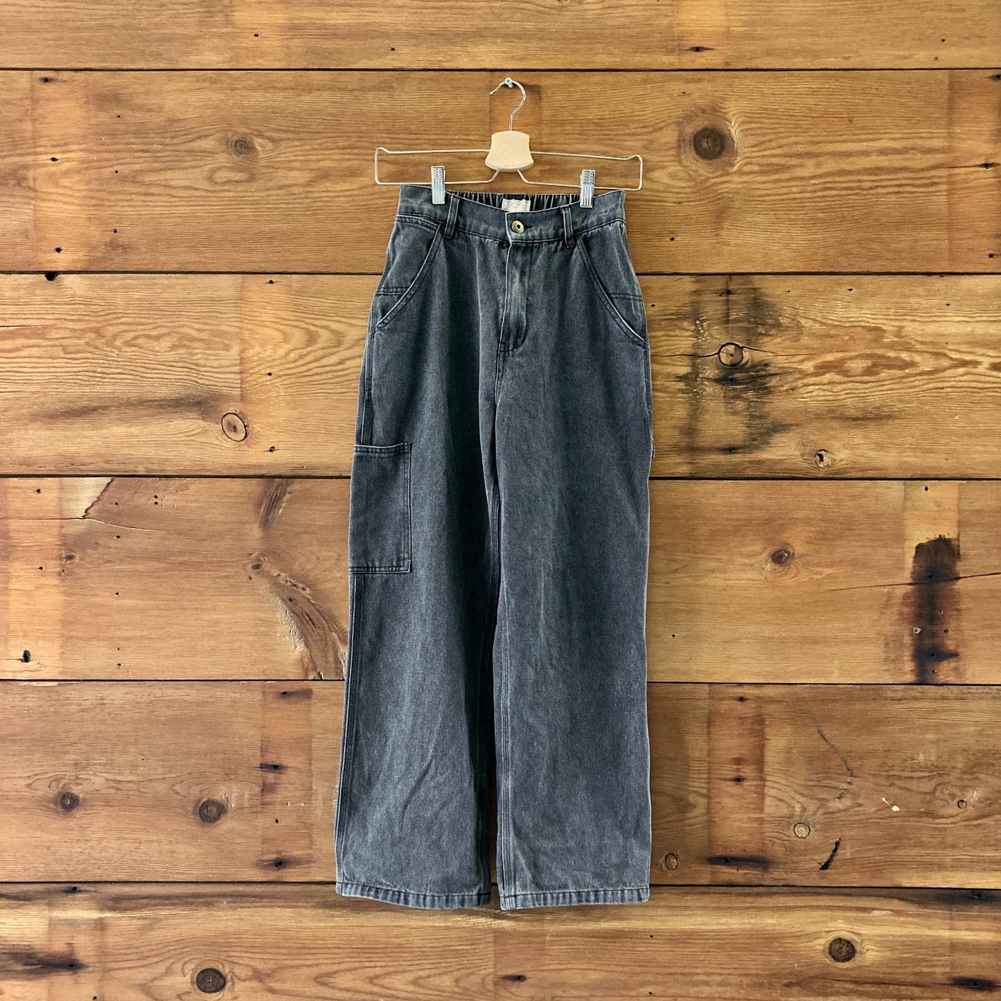 Ottway Gray Baggy Elastic Waist Carpenter Pants - Size XS - 0312IG
