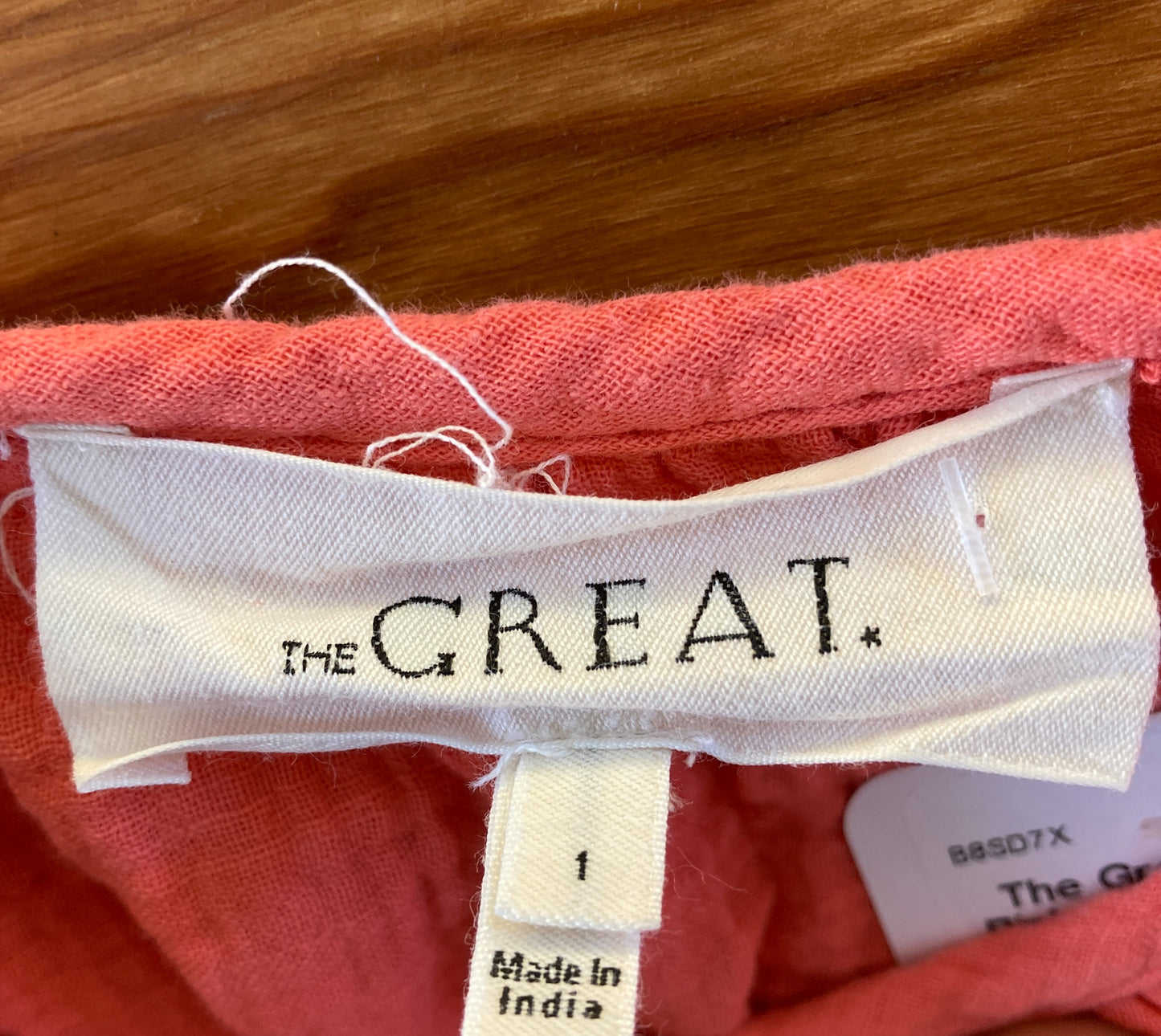 The Great. Coral Pink Gauze Cotton Midi Maxi Slip Dress - Size 1 / S - 0531AF