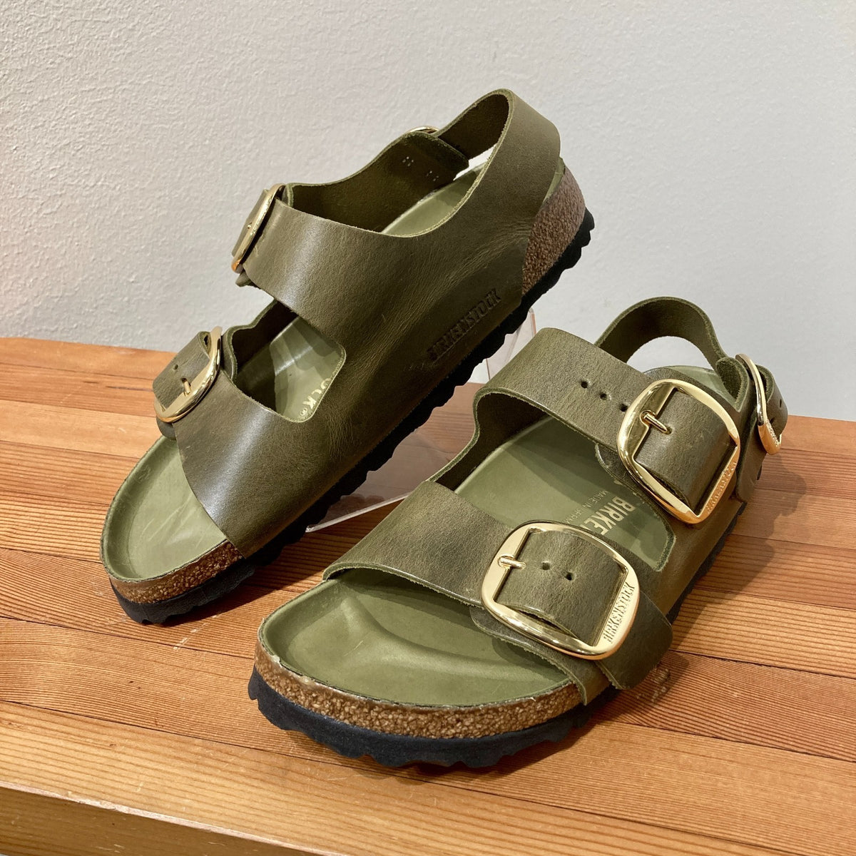 Birkenstock Olive Big Buckle Milano Sandals Shoes - Size 39 / 8 - NEW - 0425SV