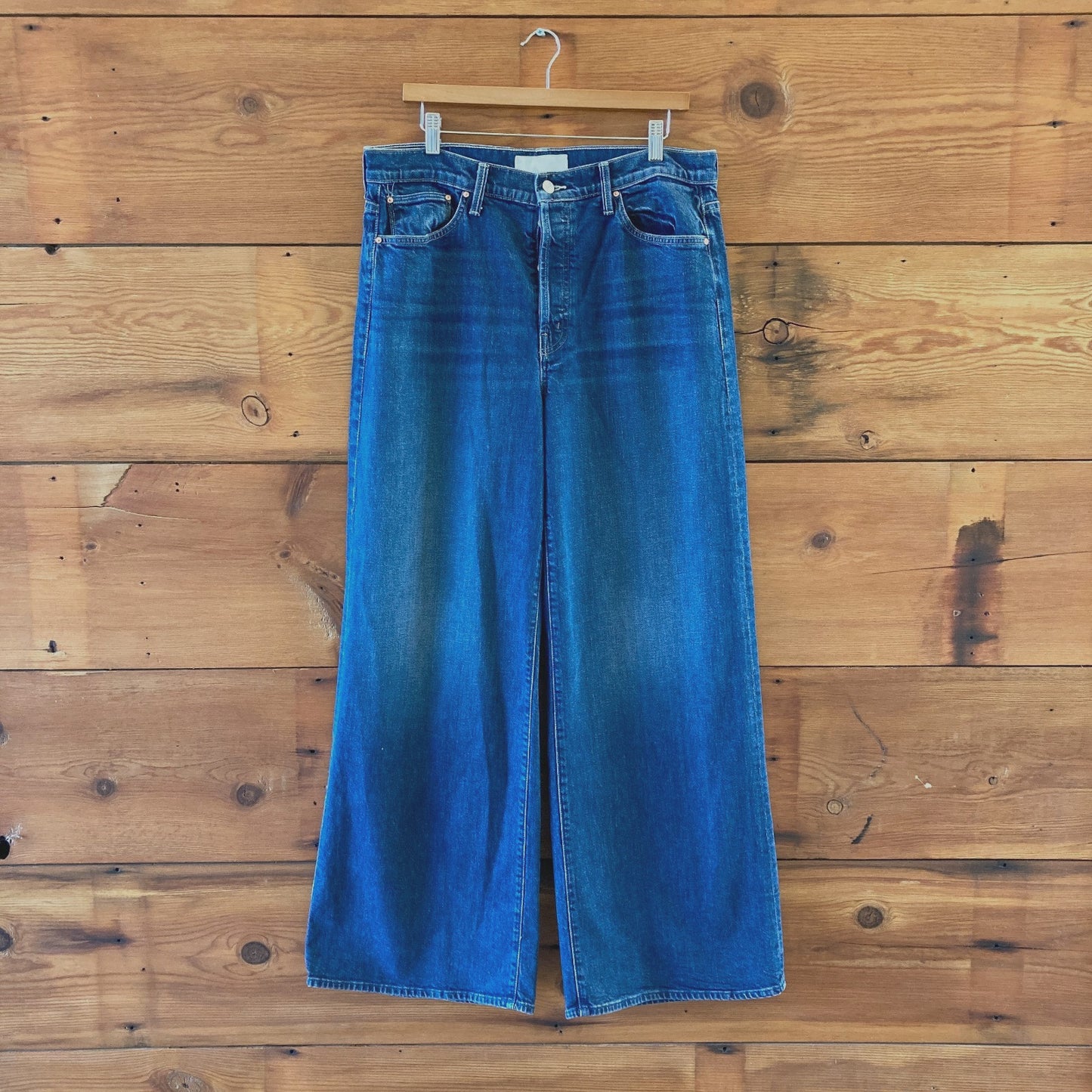 33 - Mother Superior Ditcher Roller Sneak Cannonball Wash Wide Leg Jeans 0129CB