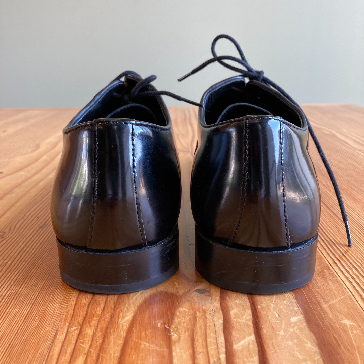 Versace Collection Mens Black Patent Cap Toe Oxford Shoes - Sz 43 / 10 - 0402JK