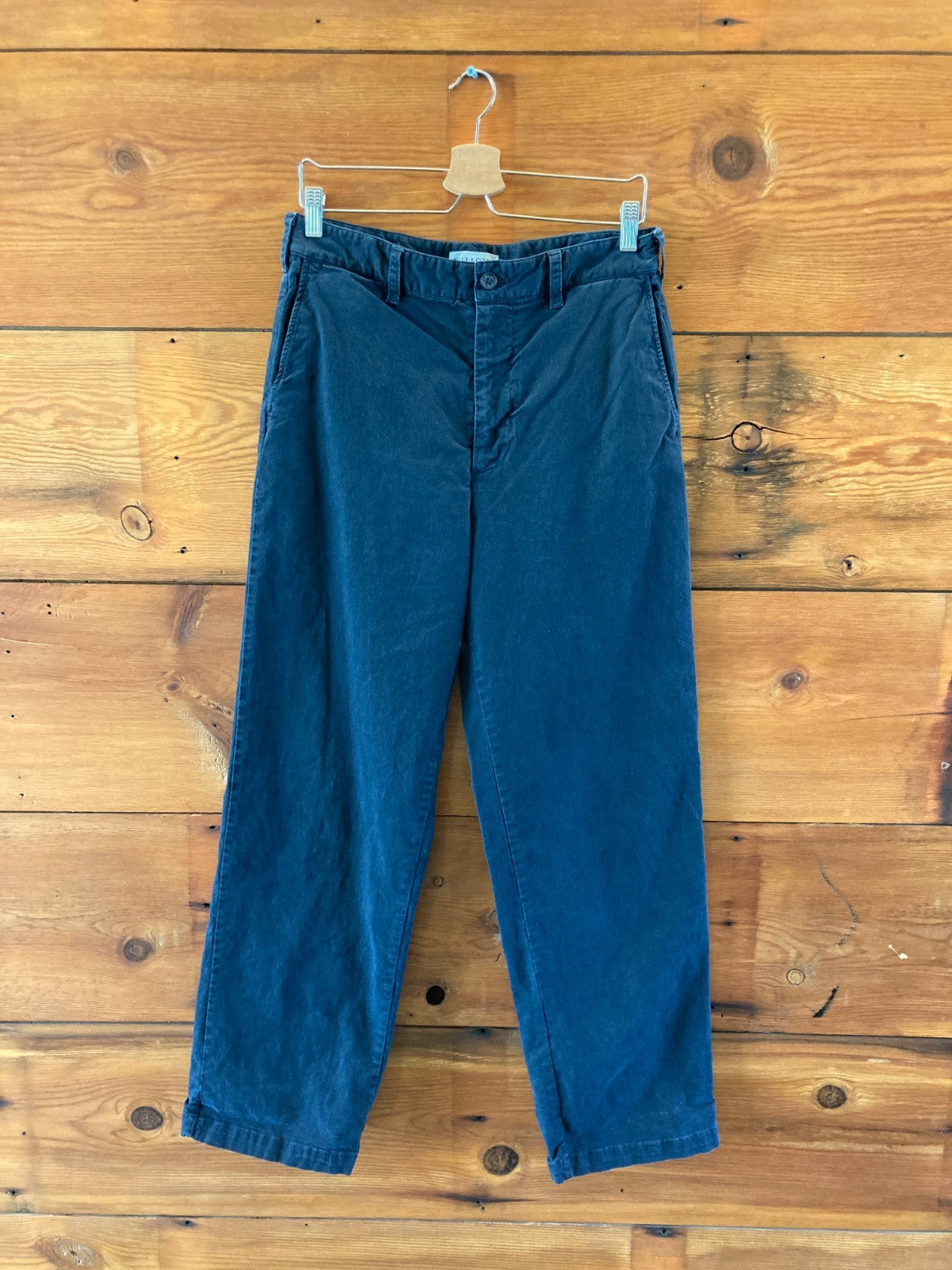 Nili Lotan Navy Blue Cotton Button Fly Chinos Tomboy Pants - Size 6 - 4427SC