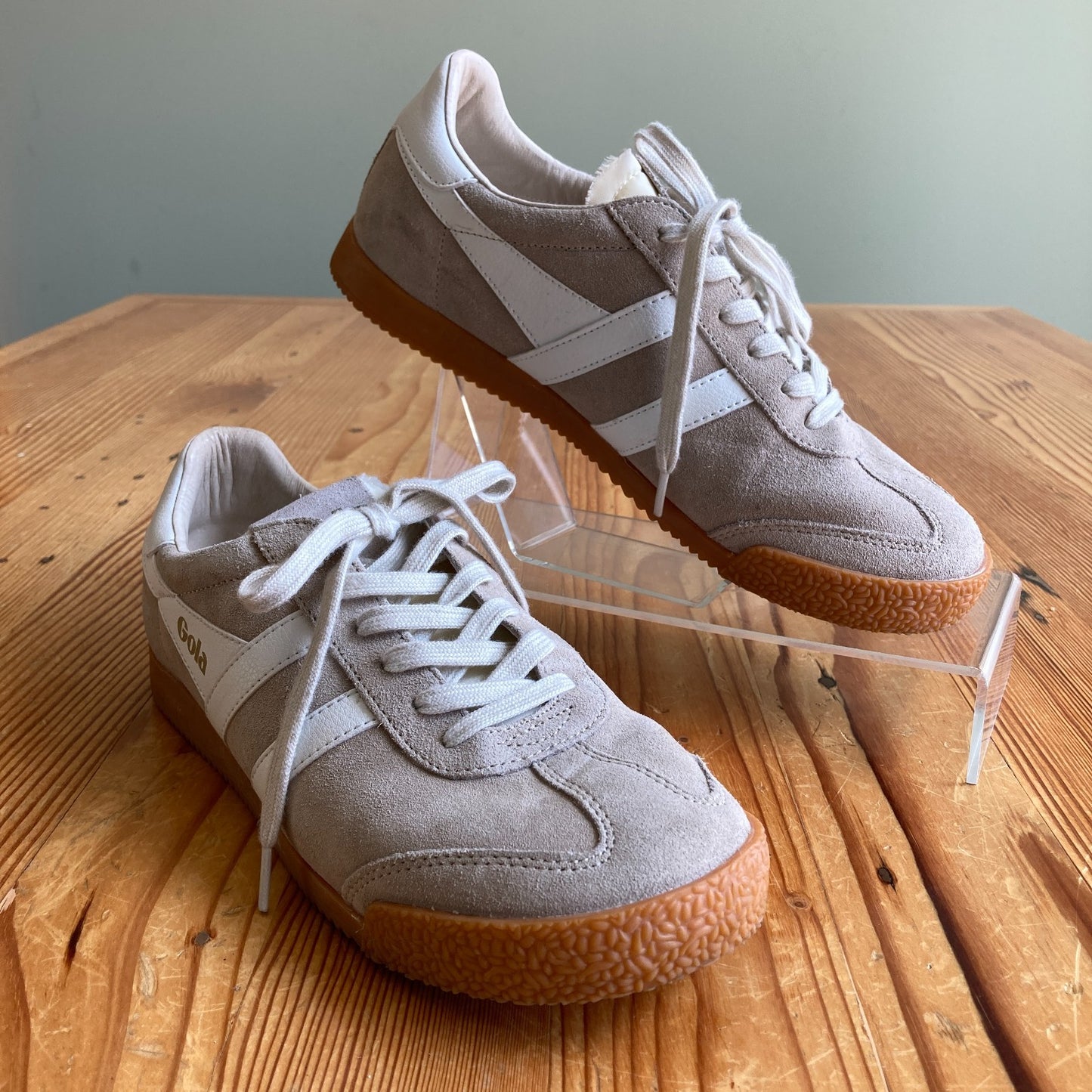 Gola Tan Bone White Suede Elan Sneakers Shoes - Size 9 - 0510AB