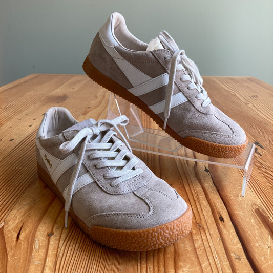 Gola Tan Bone White Suede Elan Sneakers Shoes - Size 9 - 0510AB