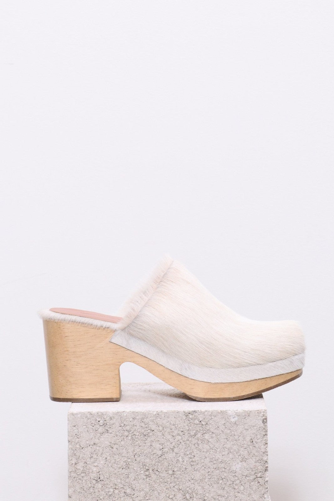 Rachel Comey $450 Pony Hair Wooden Heel Bose Clogs Shoes Slides - Sz 7 - 1125EA