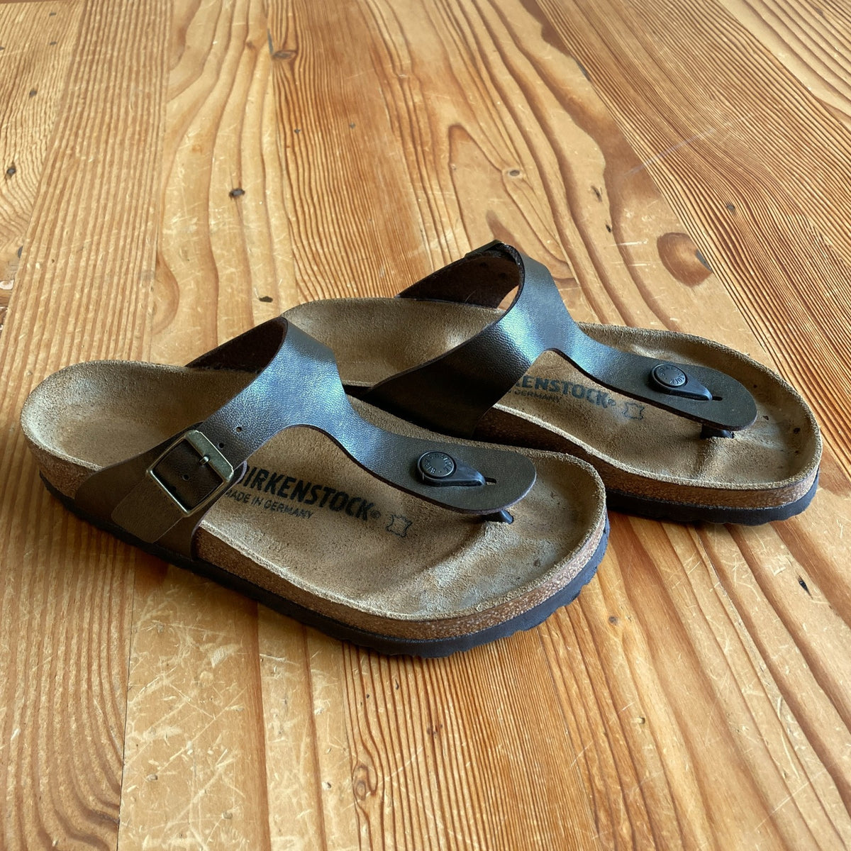 Birkenstock Brown Leather Gizeh Slip On Sandal Shoes - Sz 36 / 6 -w/box - 0121PK