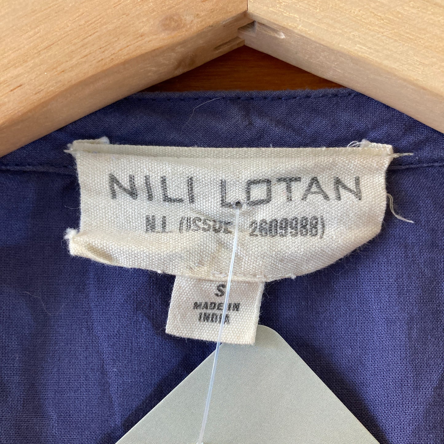 Nili Lotan Blue Embroidered Long Sleeve Cotton Tunic Dress - Size S - 0712JW