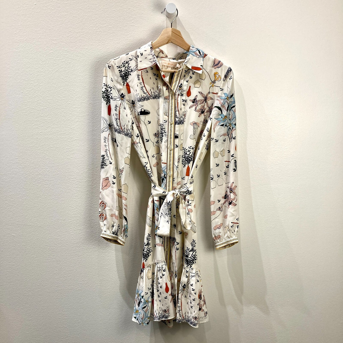 Tory Burch NEW $498 Ivory Poetry Of Things Cora Dress - Size 4 - 1017SC