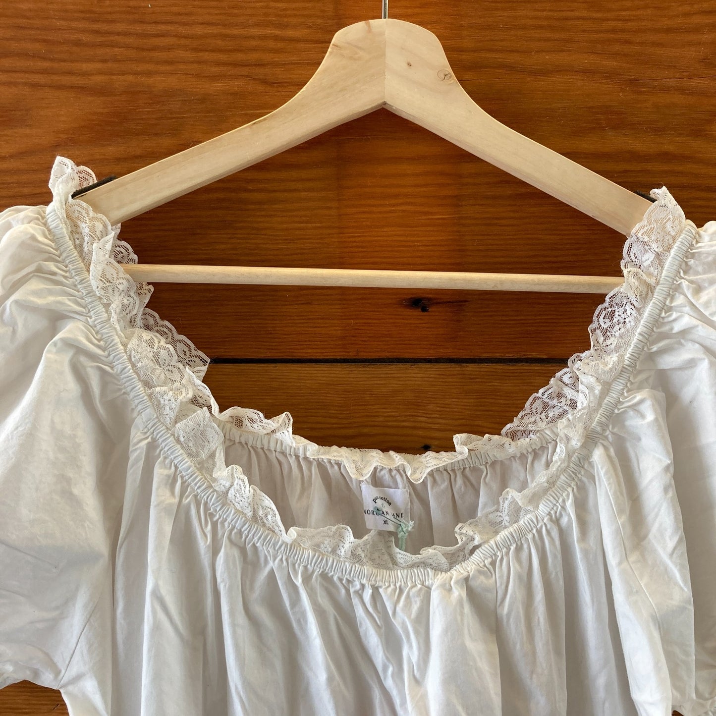XL - Morgan Lane Chalk White NEW $128 Pure Cotton Ava Mini Dress 0416JW