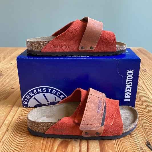 Birkenstock Rust Brown Kyoto Slides Sandals Shoes - Sz 8 Narrow - w/Box - 0425SV