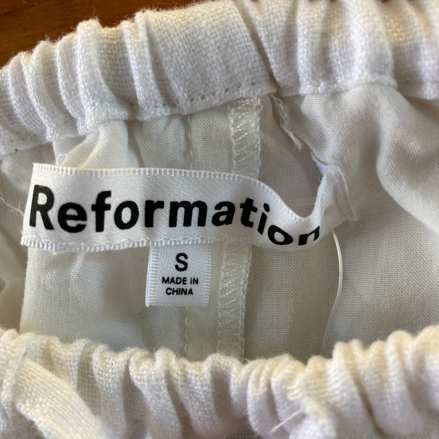 Reformation White Linen Amir Crop Tank Top & Midi Skirt Set - Size S - 0809CO